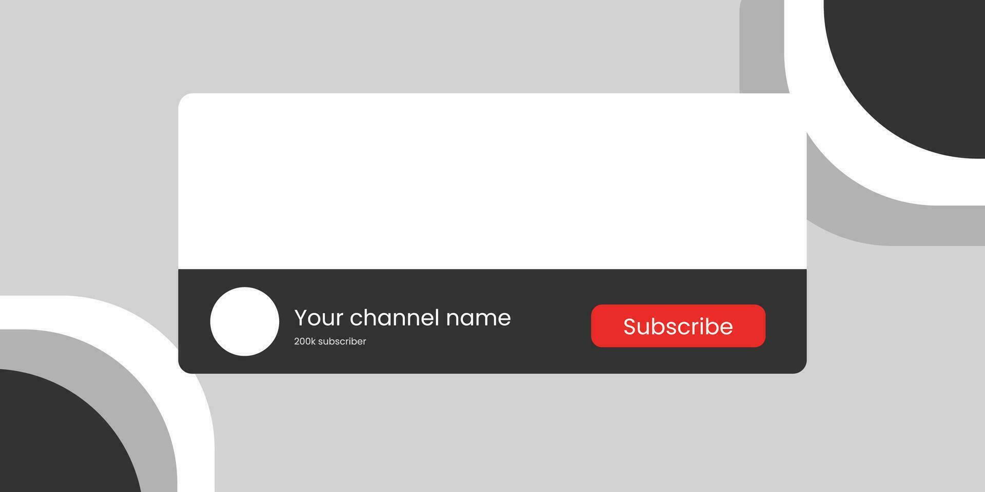 Youtube Channel Name Lower Third with Content Placeholder. Placeholder for Channel Logo. Vector illustration