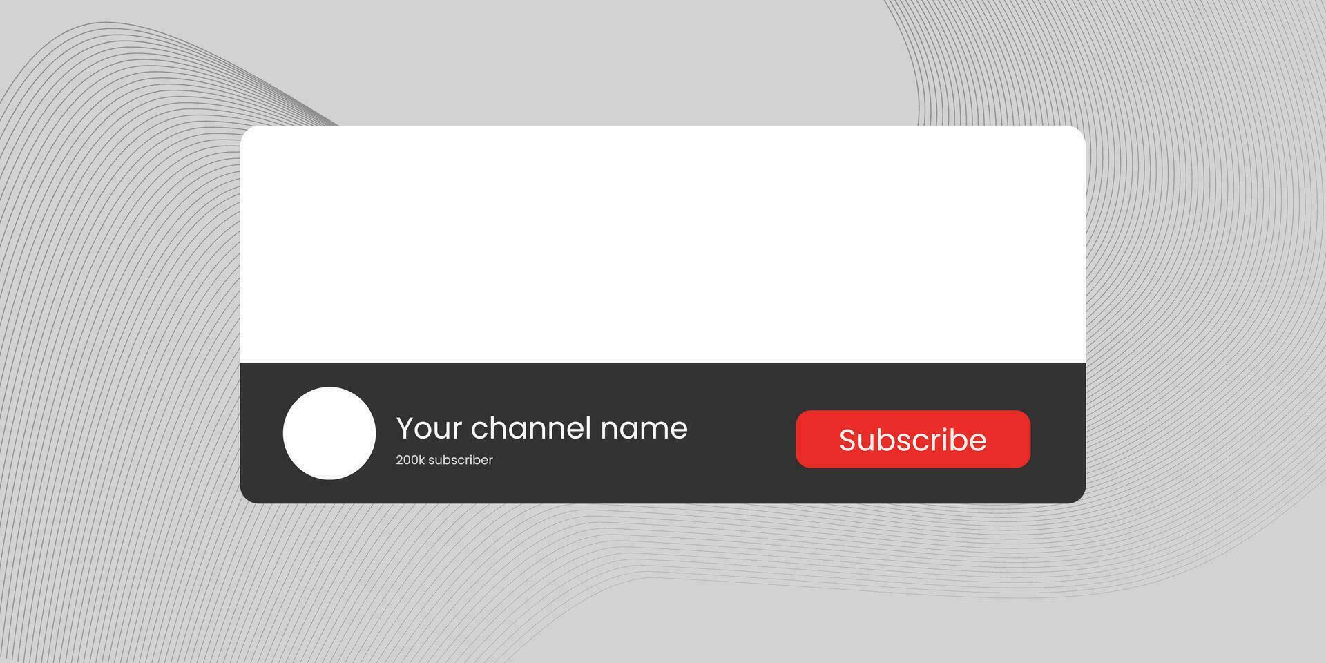 Youtube Channel Name Lower Third with Content Placeholder. Placeholder for Channel Logo. Vector illustration