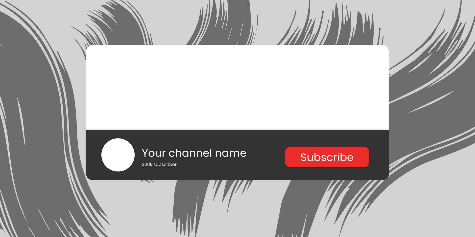 Youtube Channel Name Lower Third with Content Placeholder. Placeholder for Channel Logo. Vector illustration