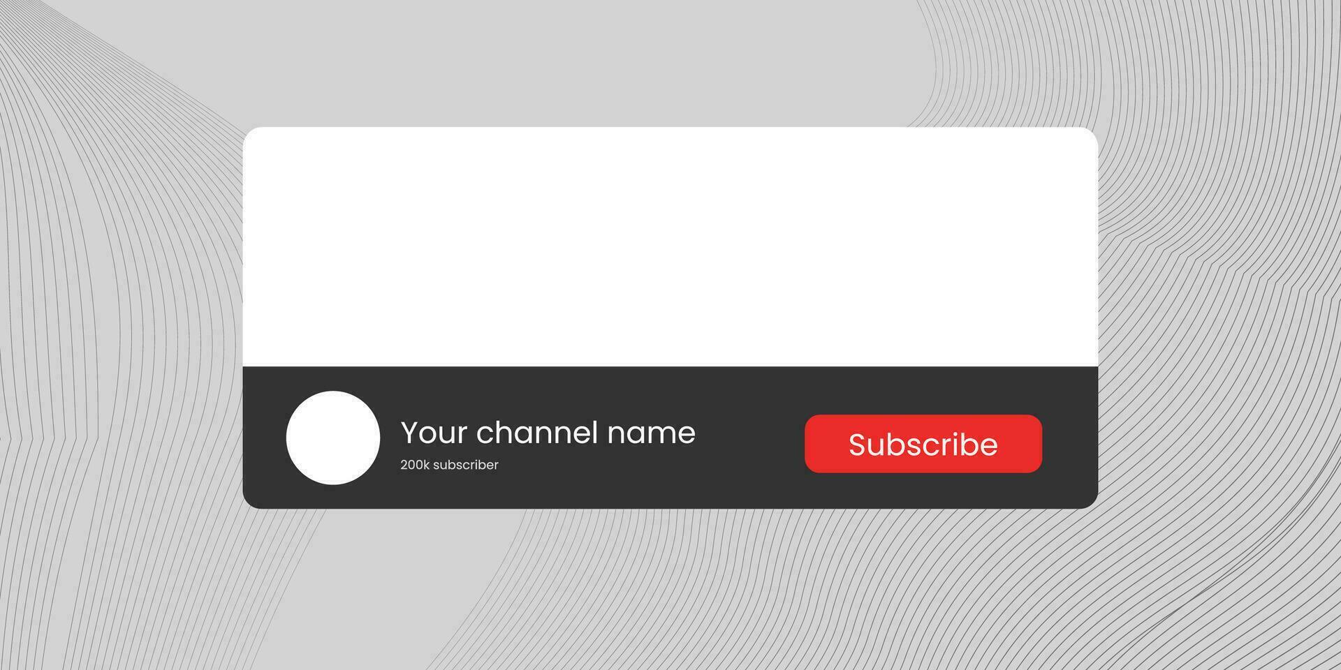 Youtube Channel Name Lower Third with Content Placeholder. Placeholder for Channel Logo. Vector illustration