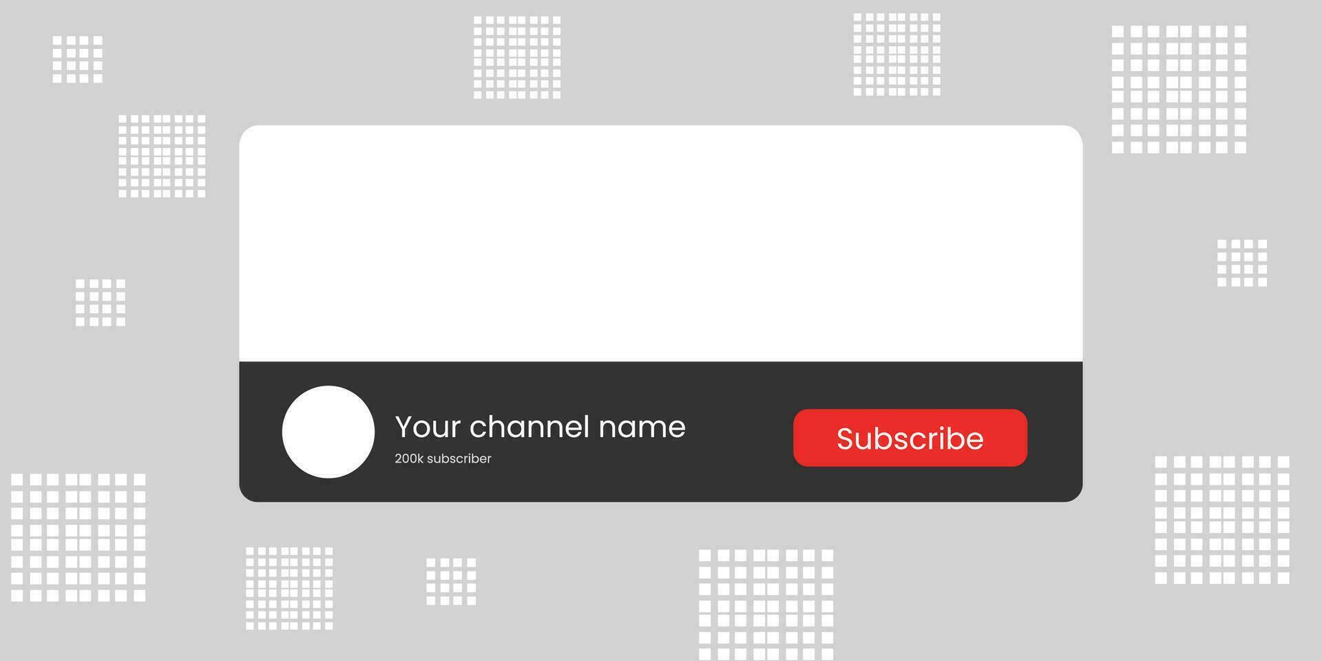 Youtube canal nombre inferior tercero con contenido marcador de posición marcador de posición para canal logo. vector ilustración