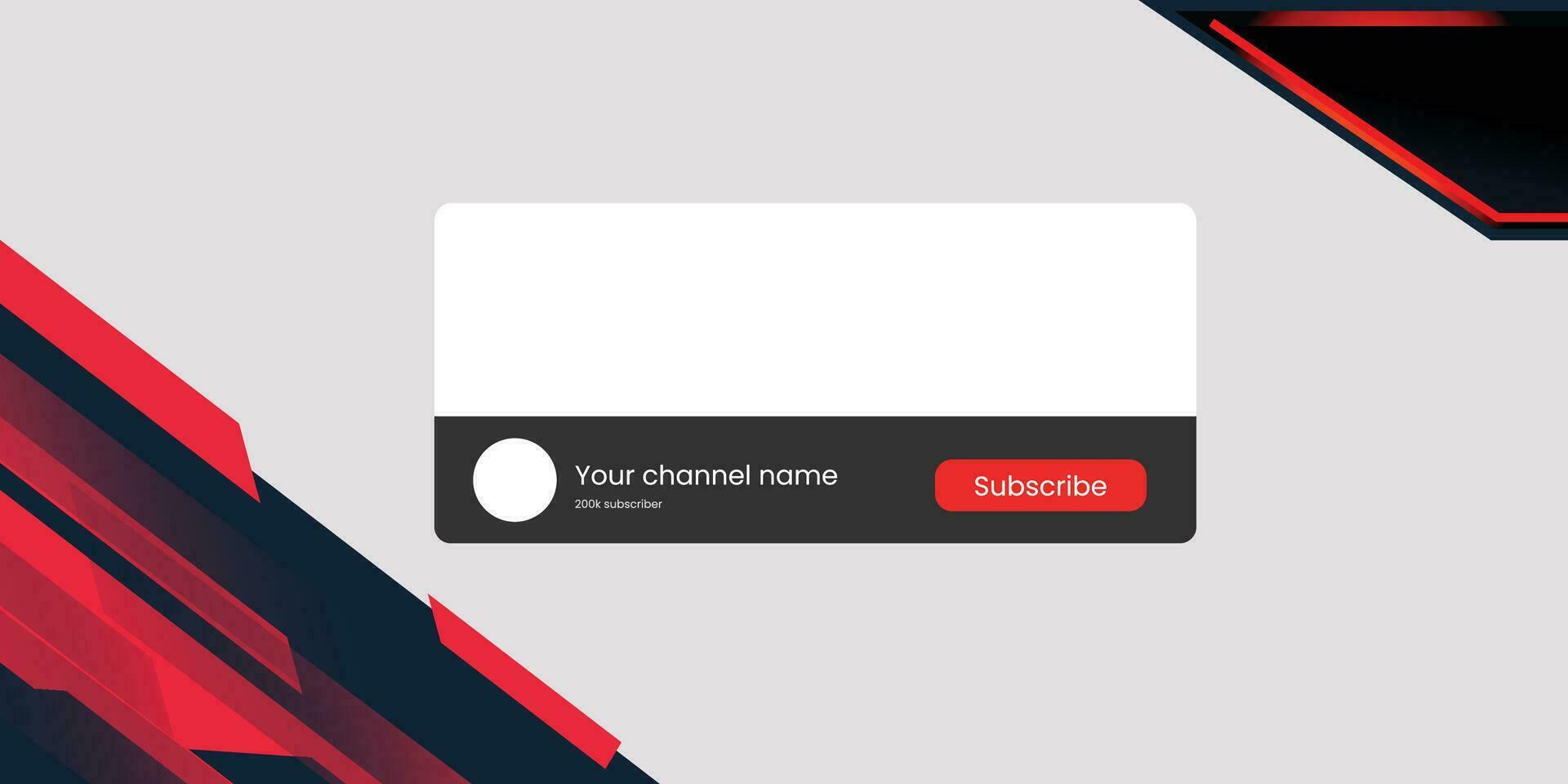 Youtube Channel Gaming Cover. Social Media Horizontal Live Streaming Banner. Red Cover for Gaming Video Service. . Vector illustration