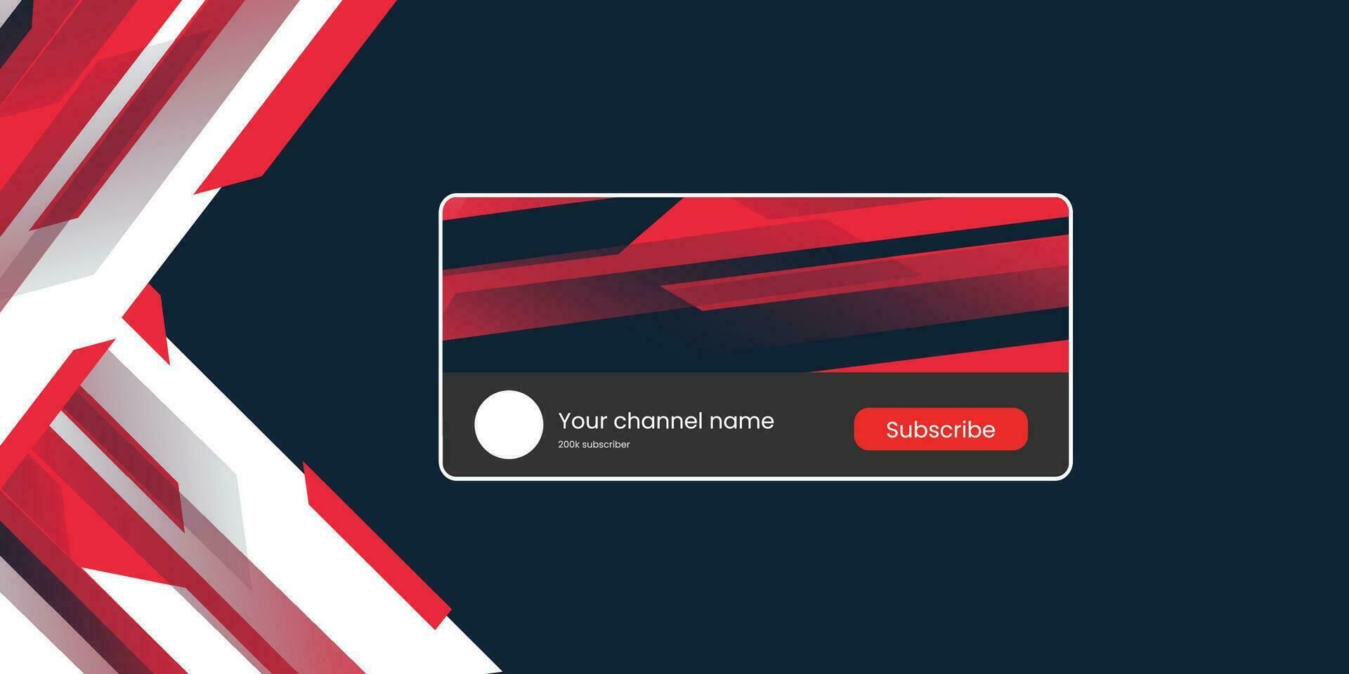 Youtube Channel Gaming Cover. Social Media Horizontal Live Streaming Banner. Red Cover for Gaming Video Service. . Vector illustration