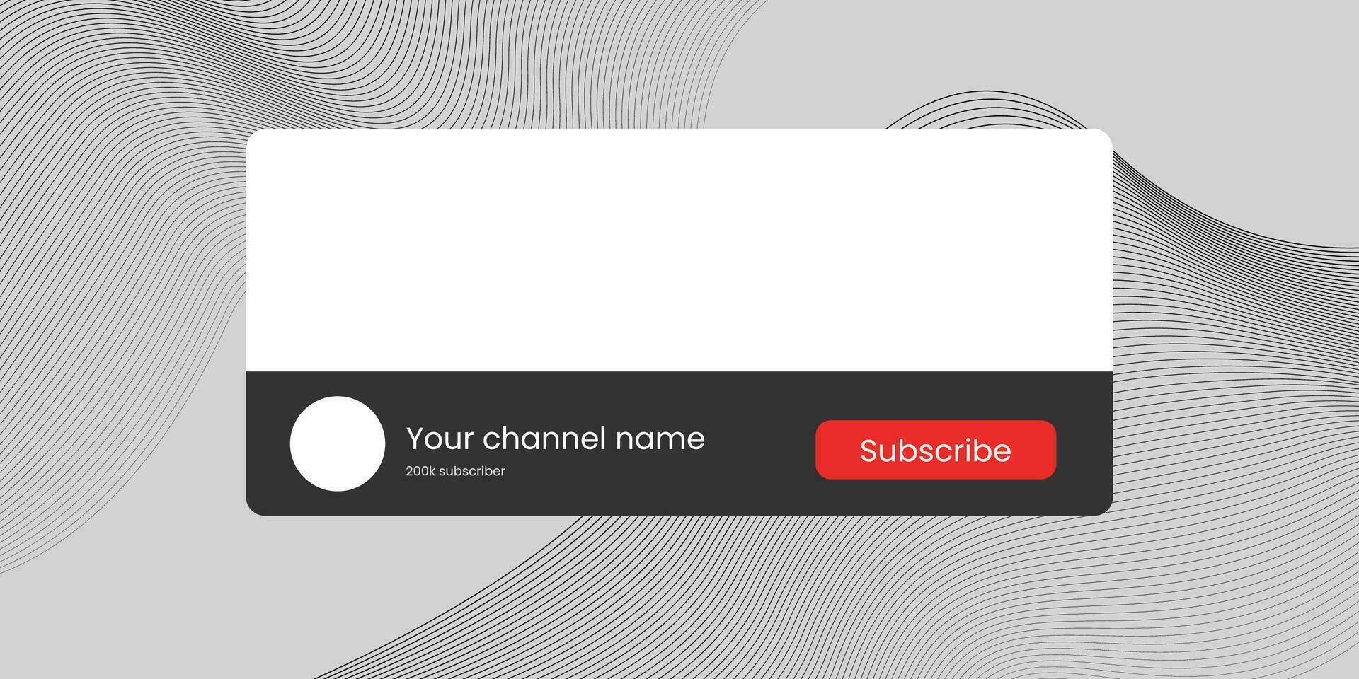 Youtube Channel Name Lower Third with Content Placeholder. Placeholder for Channel Logo. Vector illustration