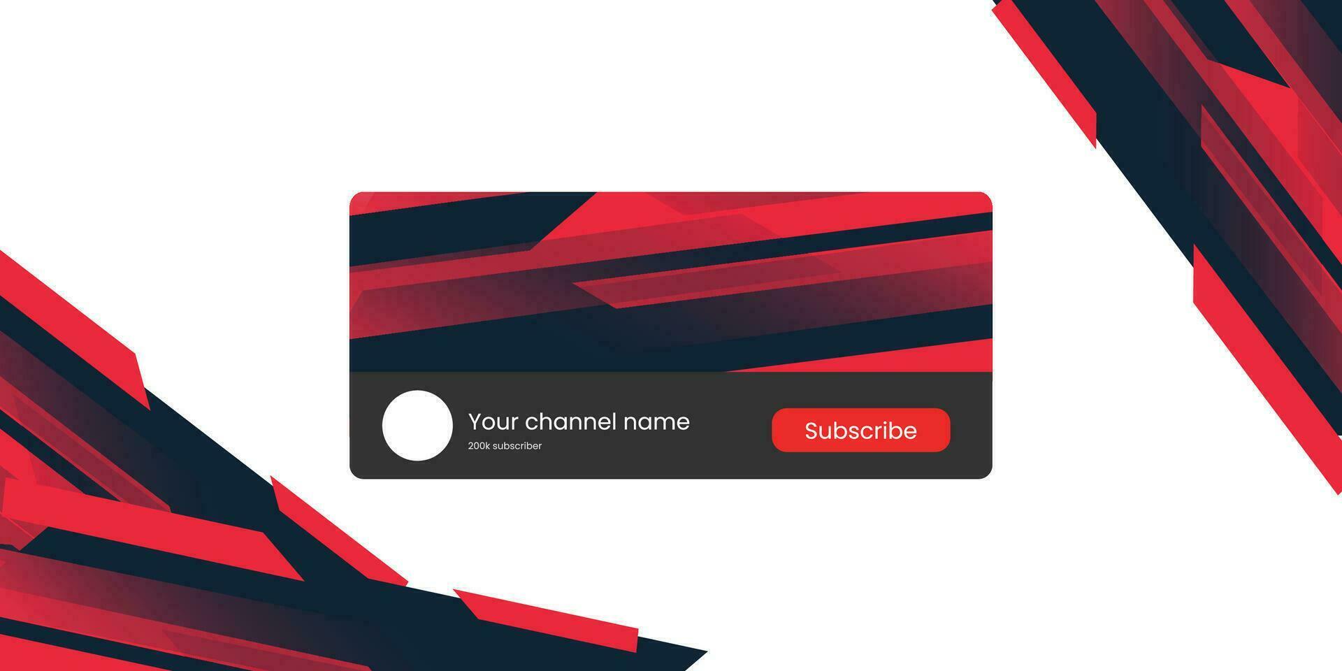 Youtube Channel Gaming Cover. Social Media Horizontal Live Streaming Banner. Red Cover for Gaming Video Service. . Vector illustration