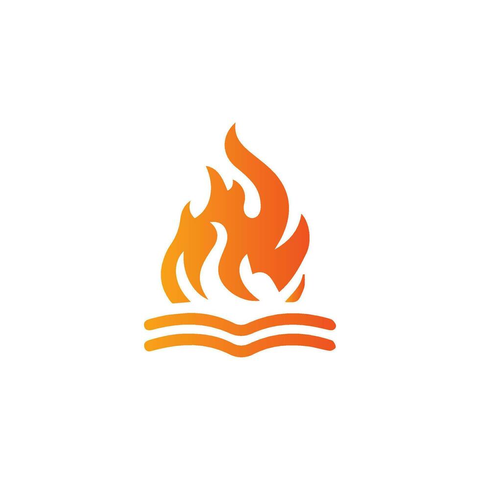 Fire burning isolated symbol, simple graphic illustration. Colored flame detail and hand drawn vector graphic. Campfire fireball sign decoration. Warm temperature logo image.