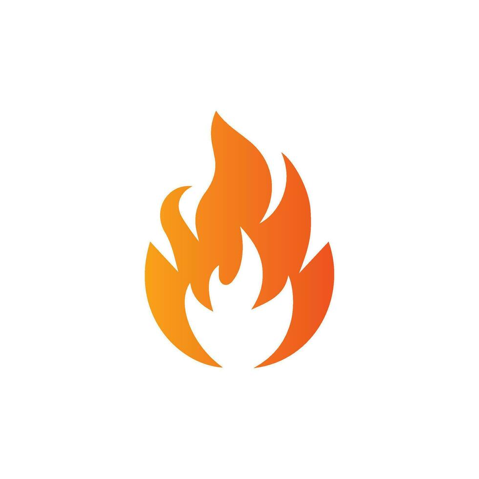 Fire burning isolated symbol, simple graphic illustration. Colored flame detail and hand drawn vector graphic. Campfire fireball sign decoration. Warm temperature logo image.