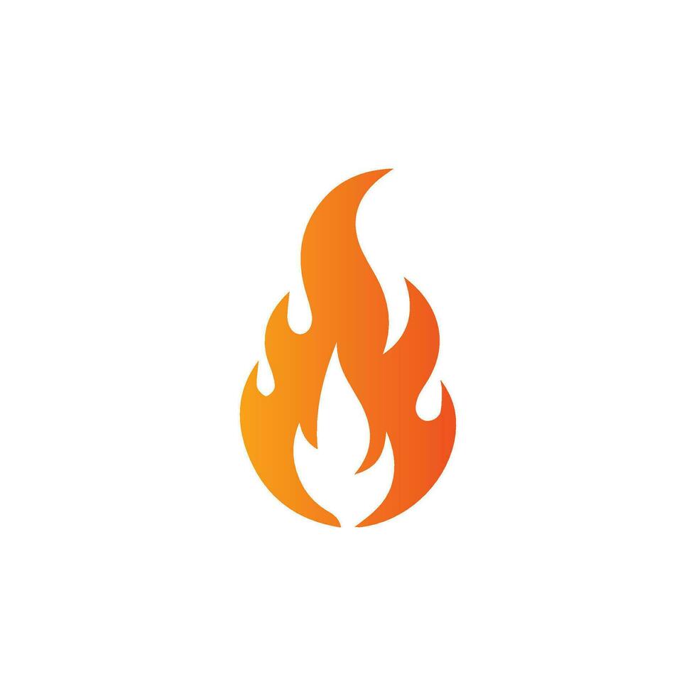 Fire burning isolated symbol, simple graphic illustration. Colored flame detail and hand drawn vector graphic. Campfire fireball sign decoration. Warm temperature logo image.