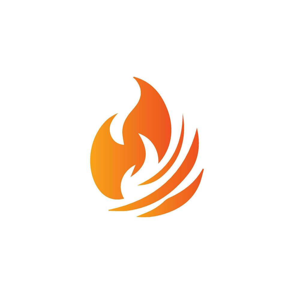 Fire burning isolated symbol, simple graphic illustration. Colored flame detail and hand drawn vector graphic. Campfire fireball sign decoration. Warm temperature logo image.