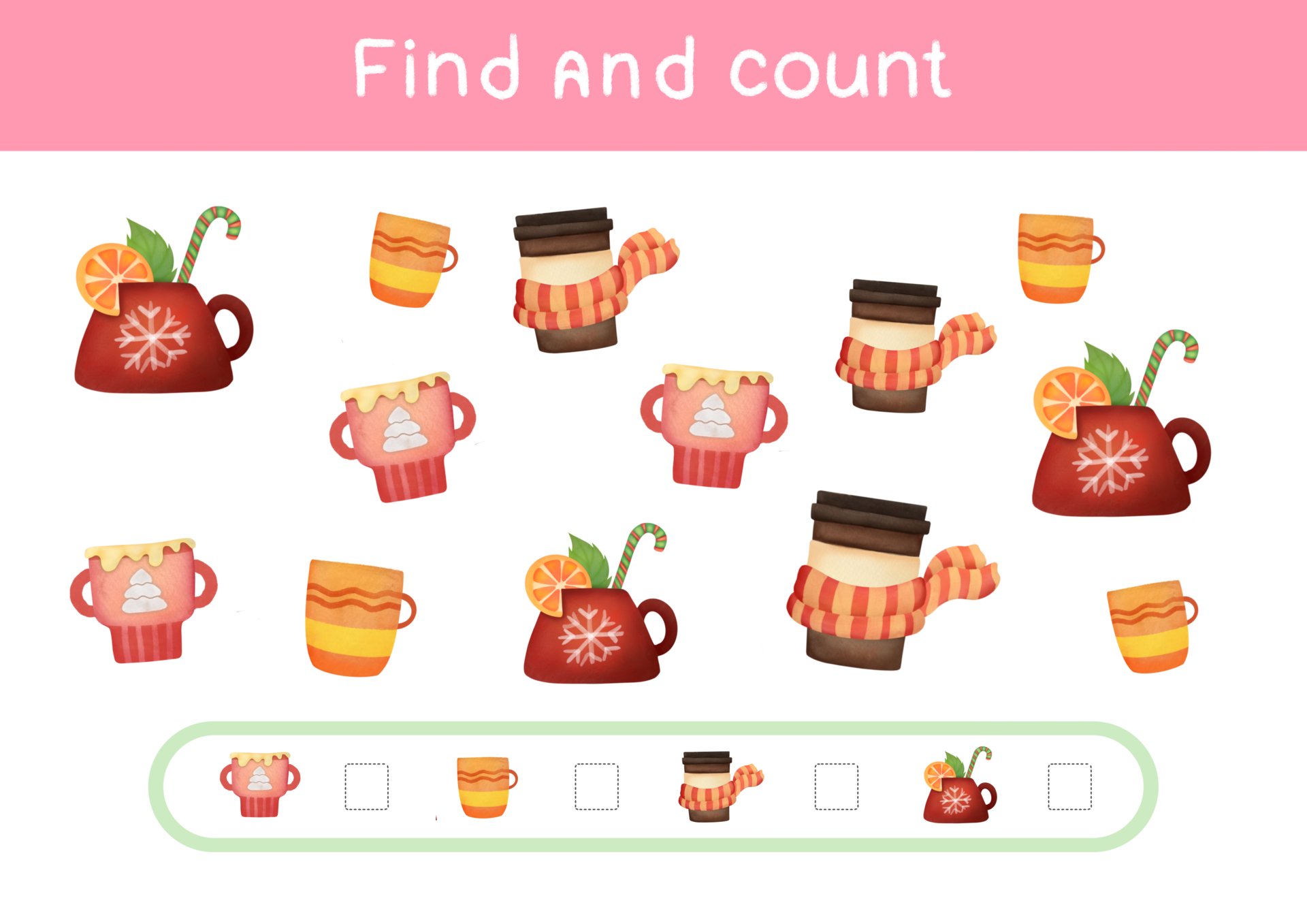 Find all winter cups count number and write right answer math game