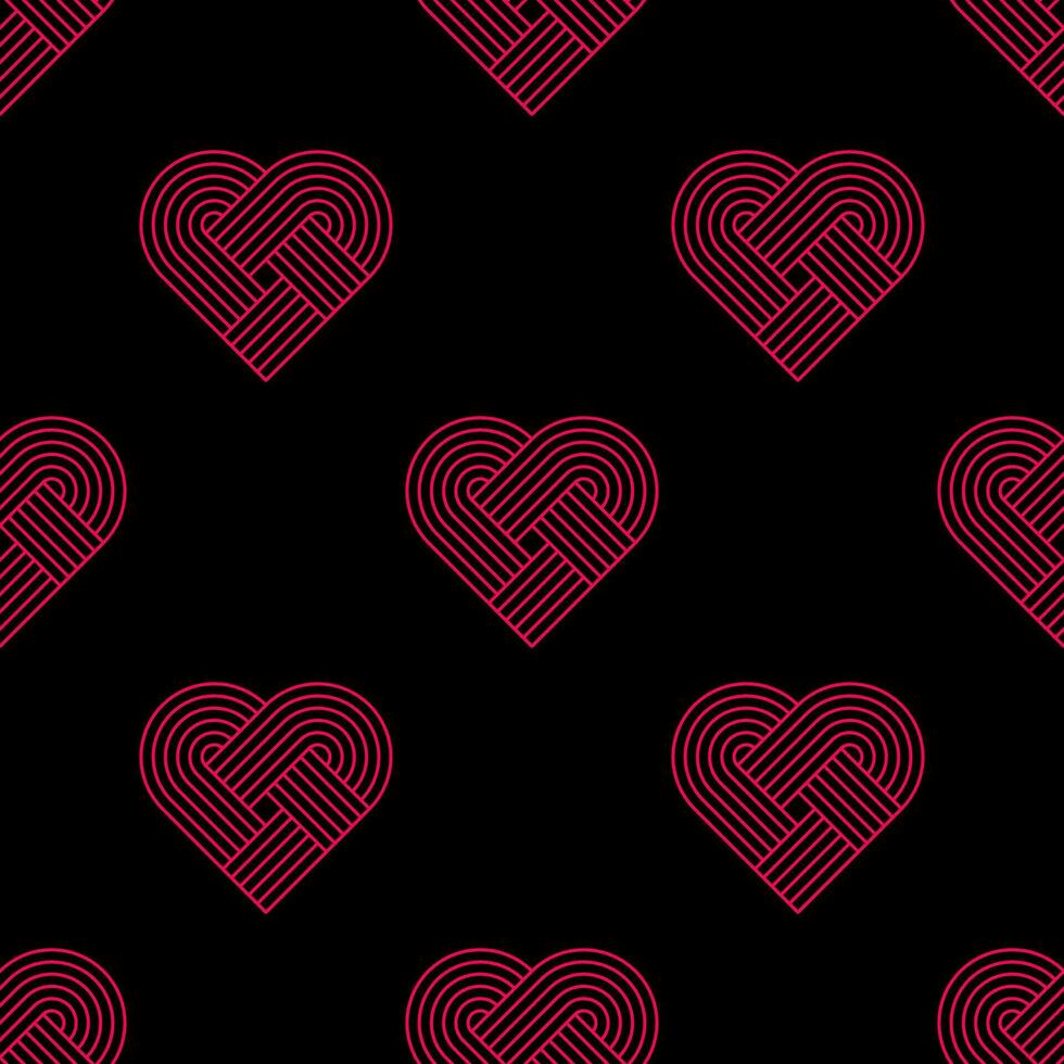 Seamless red heart icon. Line design, editable strokes. Logo design element. vector