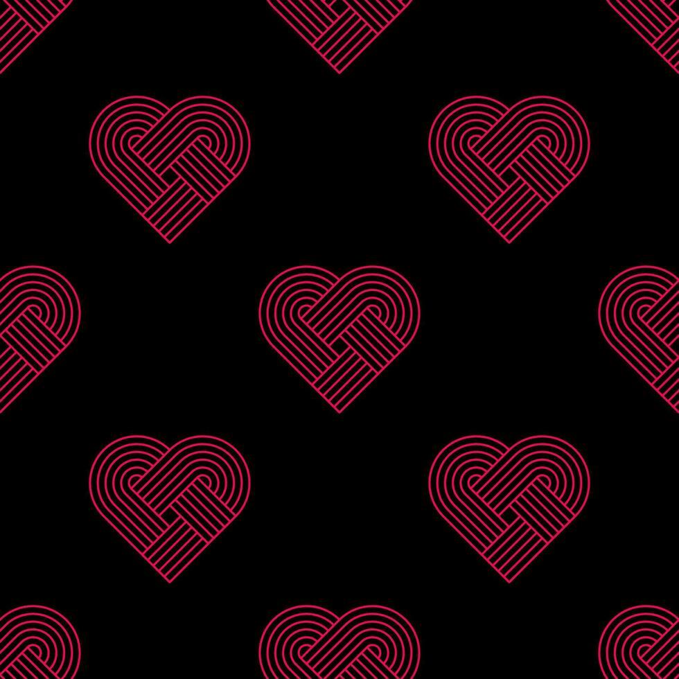 Seamless red heart icon. Line design, editable strokes. Logo design element. vector