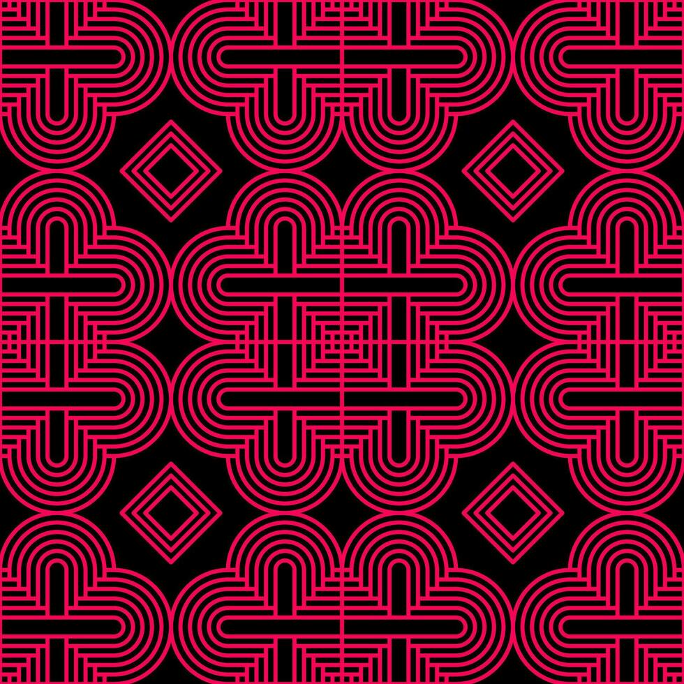 Seamless red Line design, editable strokes. vector