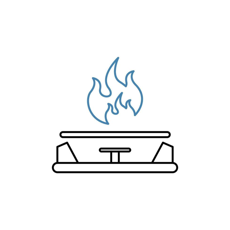 gas stove concept line icon. Simple element illustration. gas stove concept outline symbol design. vector