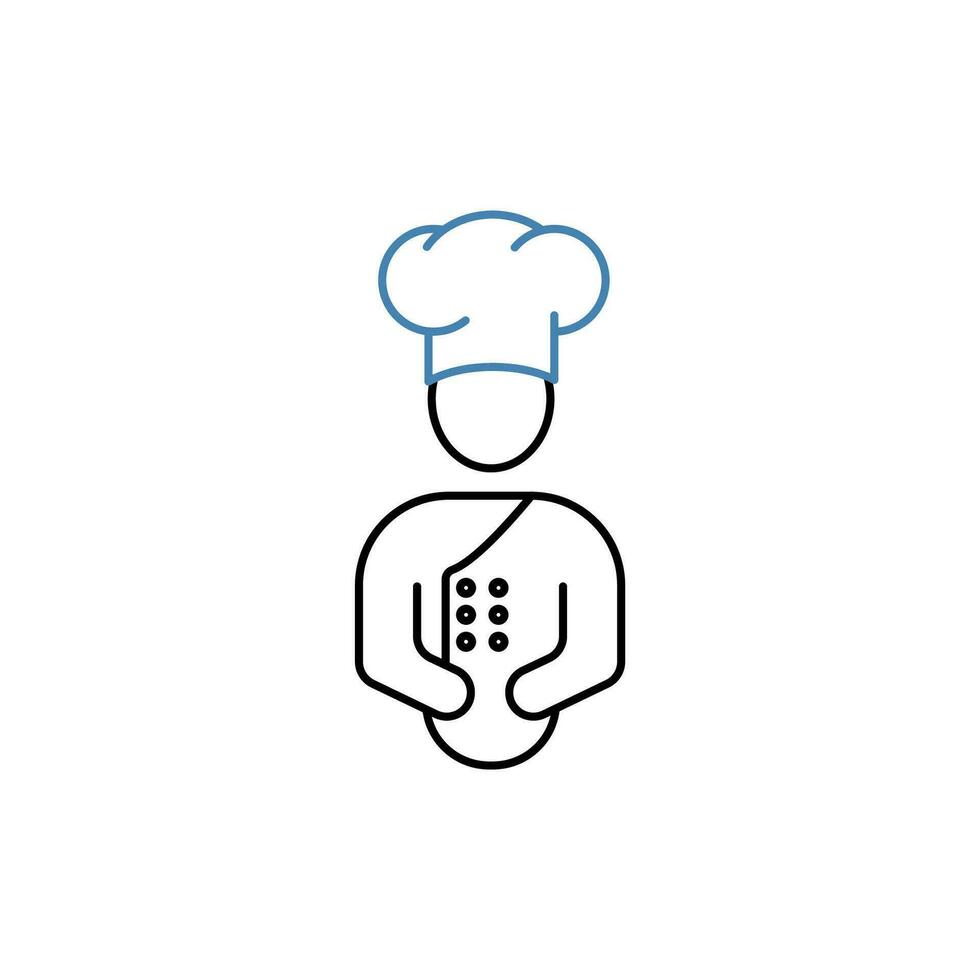 chef concept line icon. Simple element illustration. chef concept outline symbol design. vector