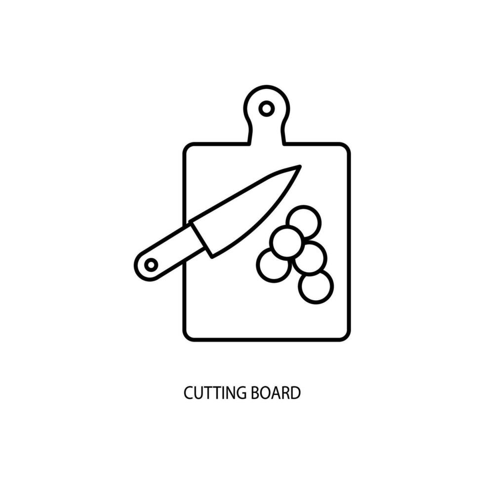 cutting board concept line icon. Simple element illustration. cutting board concept outline symbol design. vector