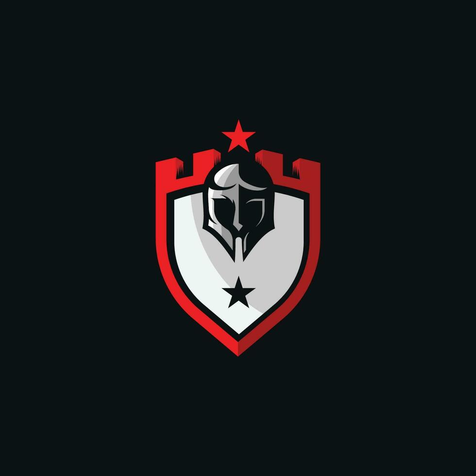 Logo shield warrior vector editable