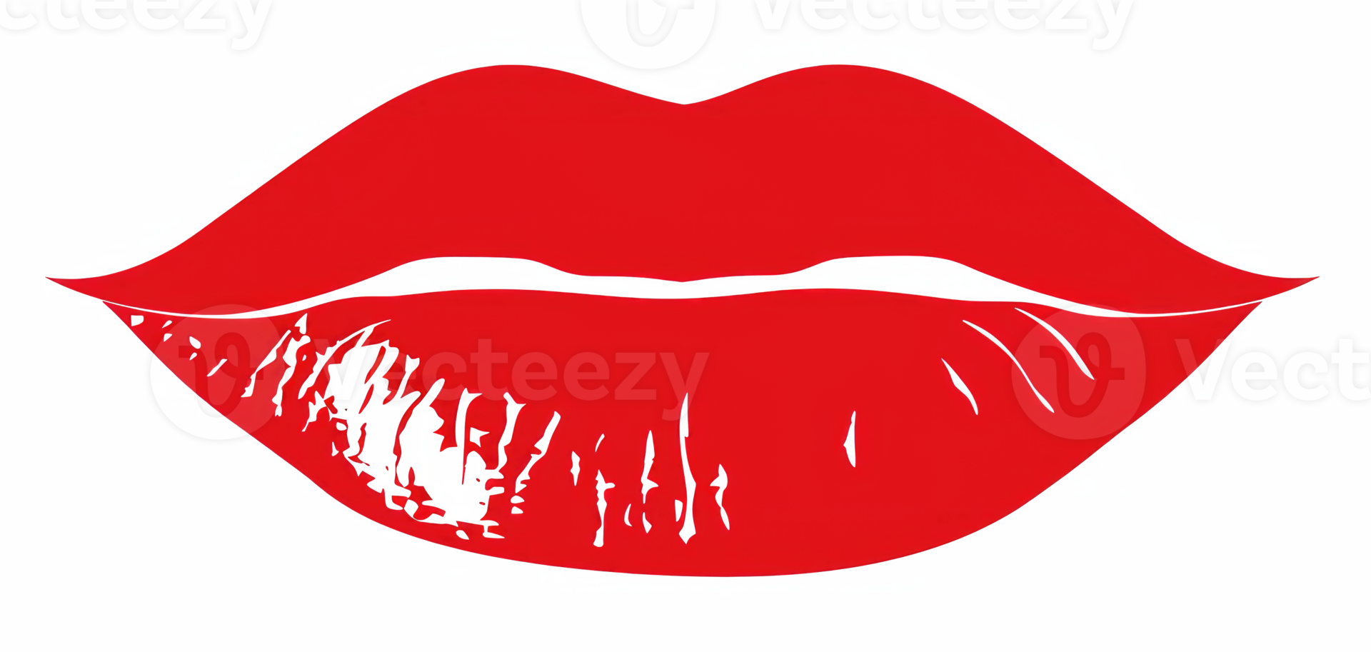 ai generato rosso silhouette di baci labbra trasparente su sfondo. ai generato png