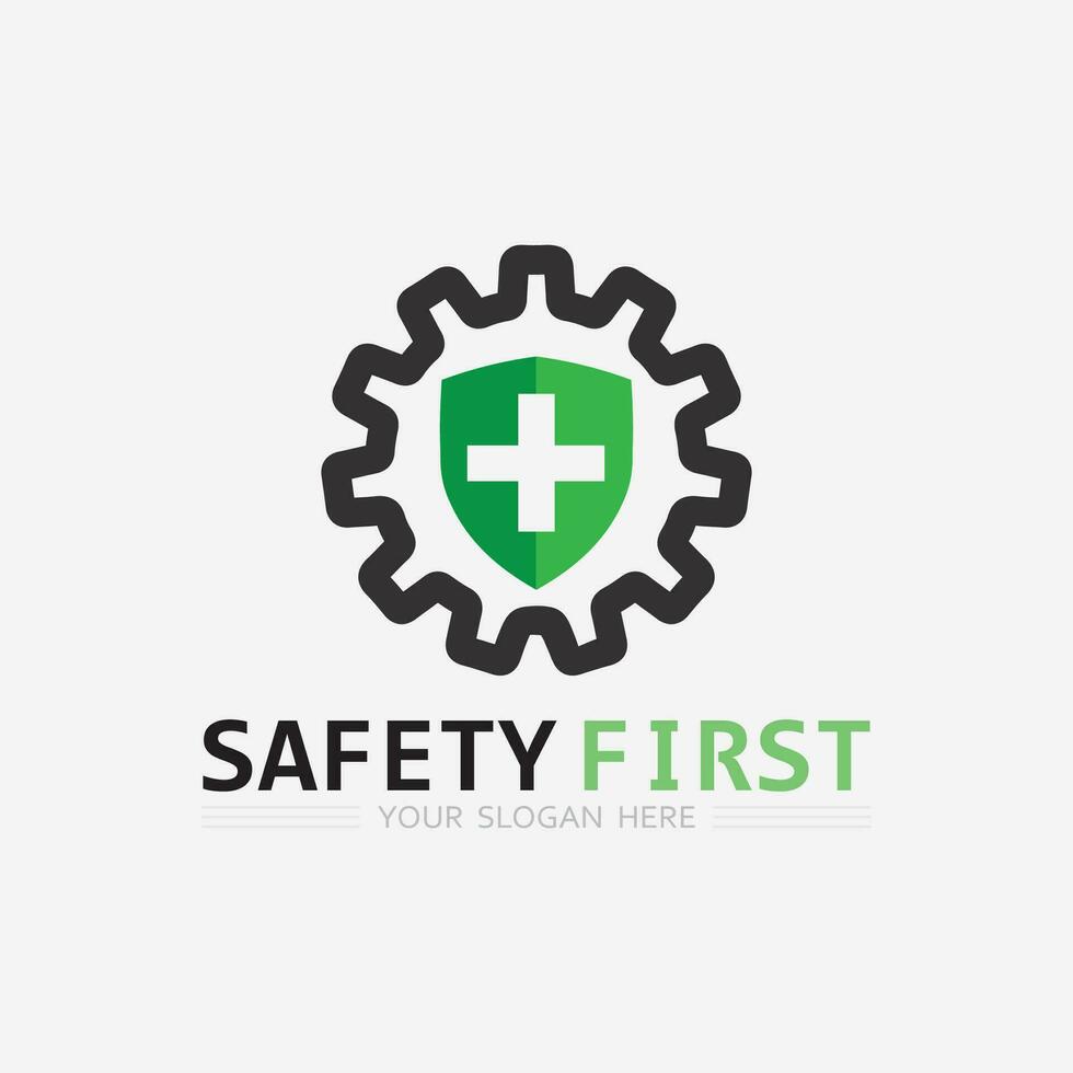 safety first logo icon vector design and illustration graphic sign