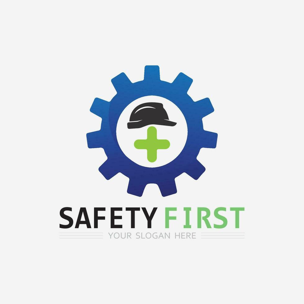 safety first logo icon vector design and illustration graphic sign