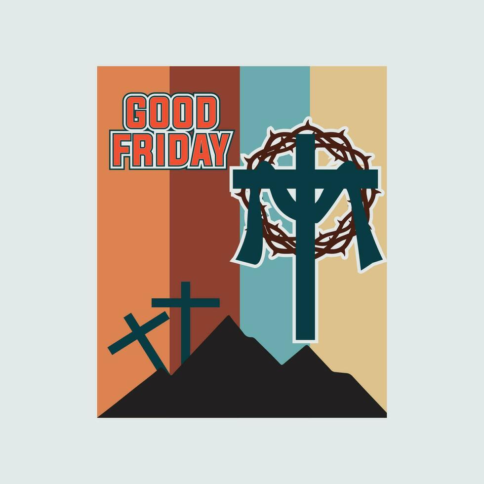 Good Friday background and poster design vector