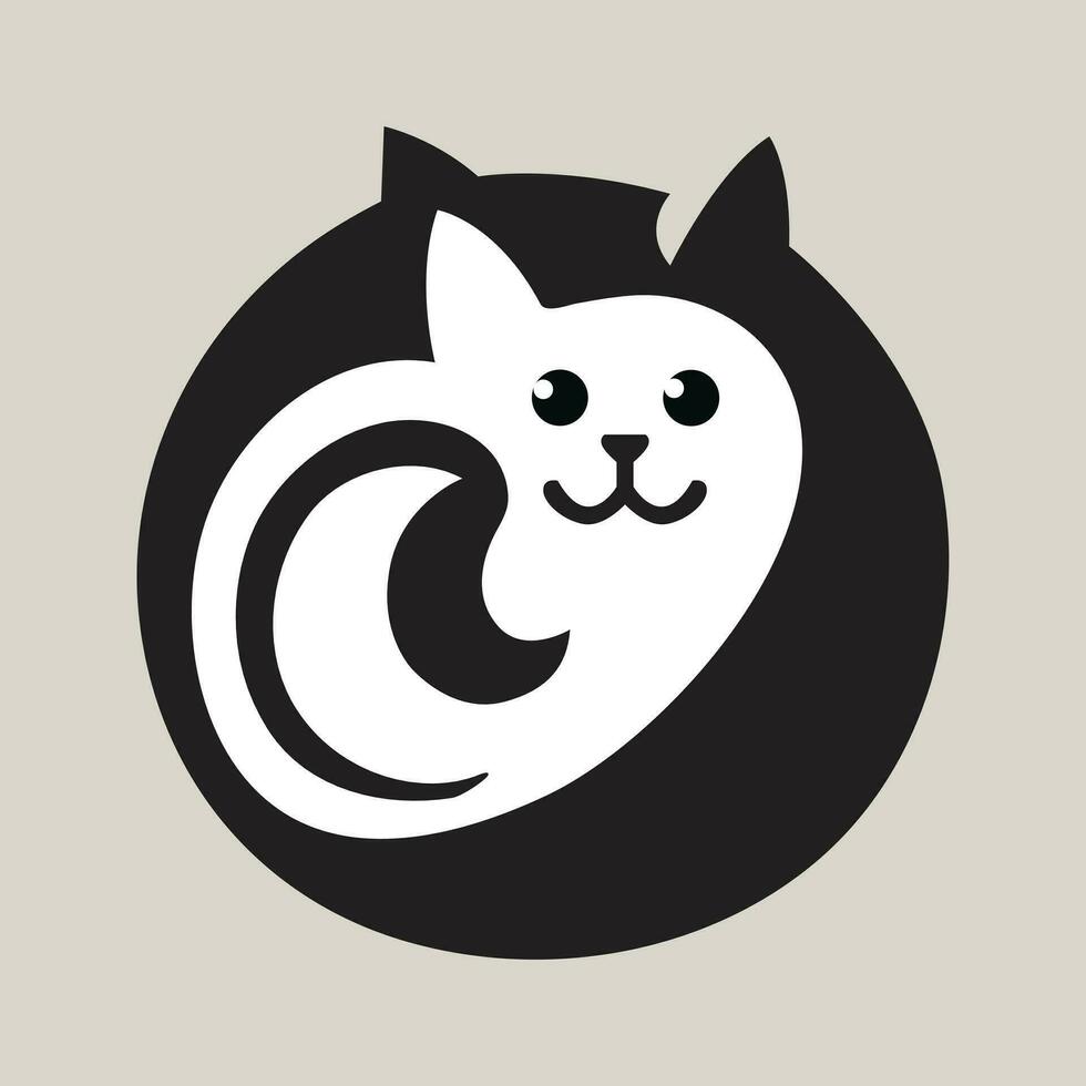 un muy elegante gato logo vector