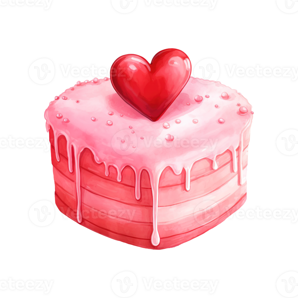 AI generated Piece of Cake with a Heart. AI Generated Image png