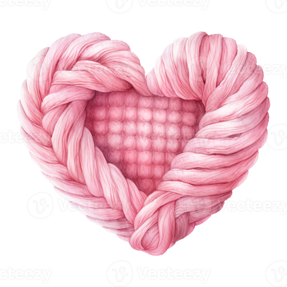 AI generated Pink Heart Shaped Yarn. AI Generated Image png