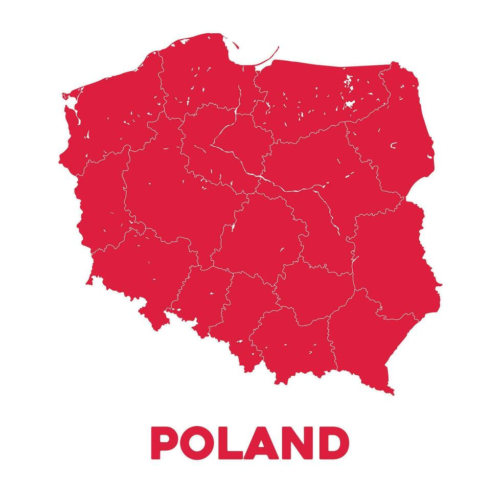 detallado Polonia mapa vector