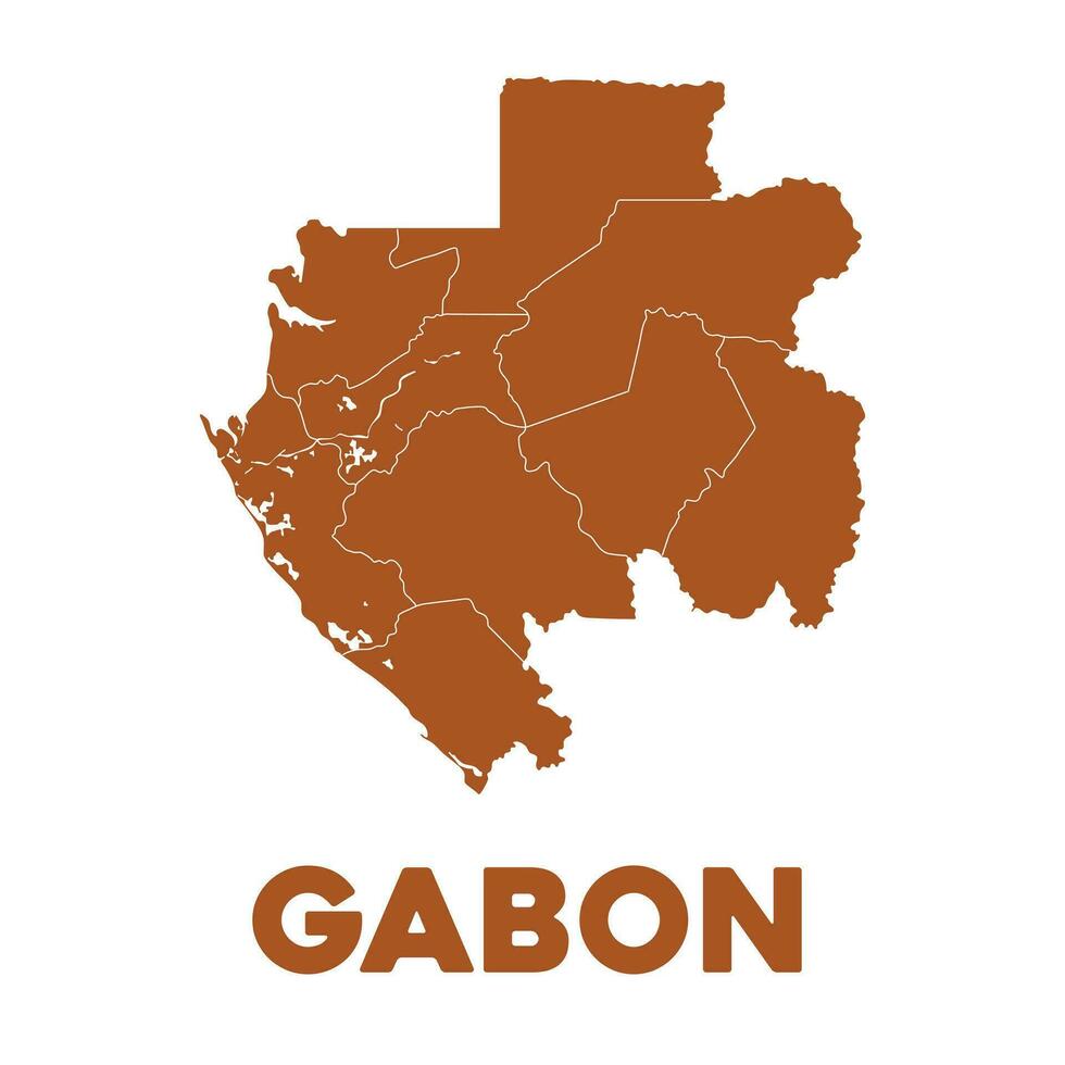 Detailed Gabon Map vector