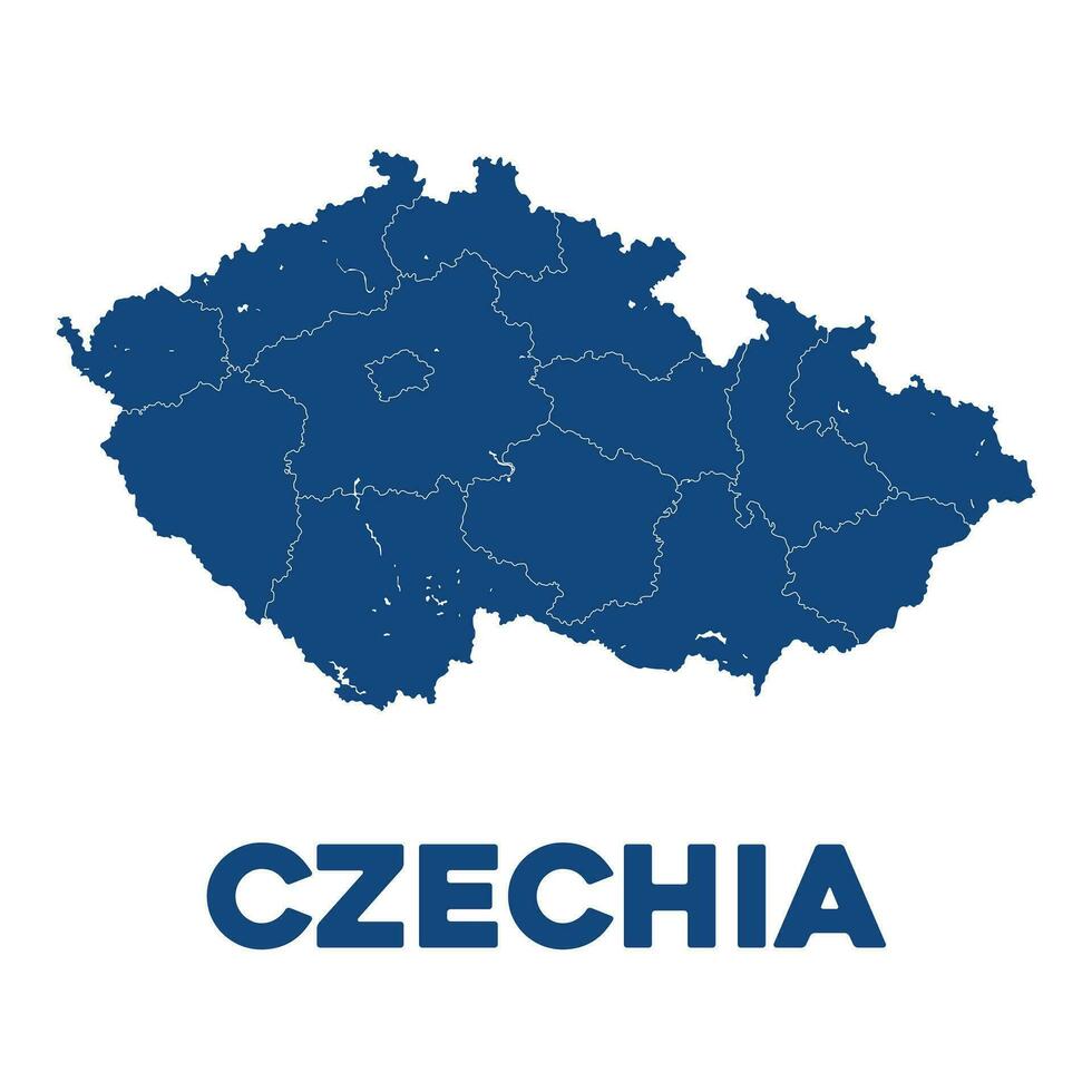 Detailed Czechia Map vector