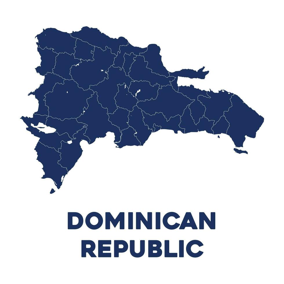 Detailed Dominican Republic Map vector