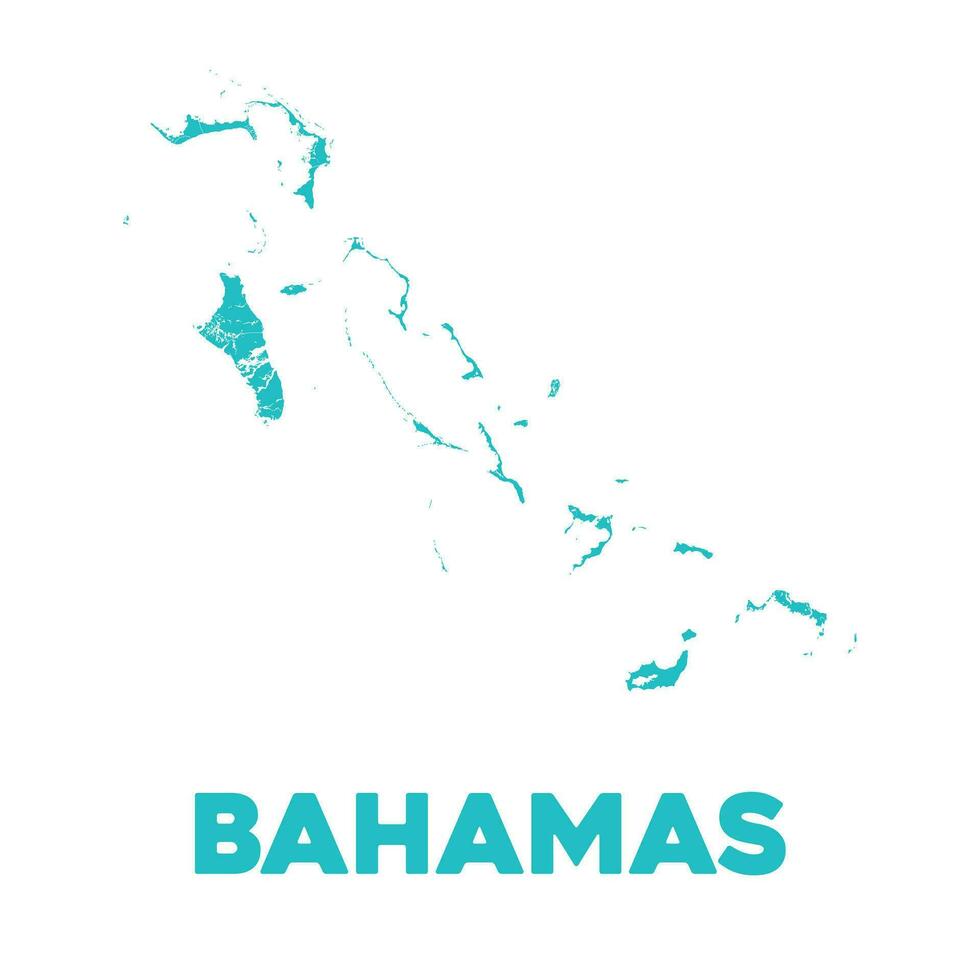 detallado bahamas mapa vector