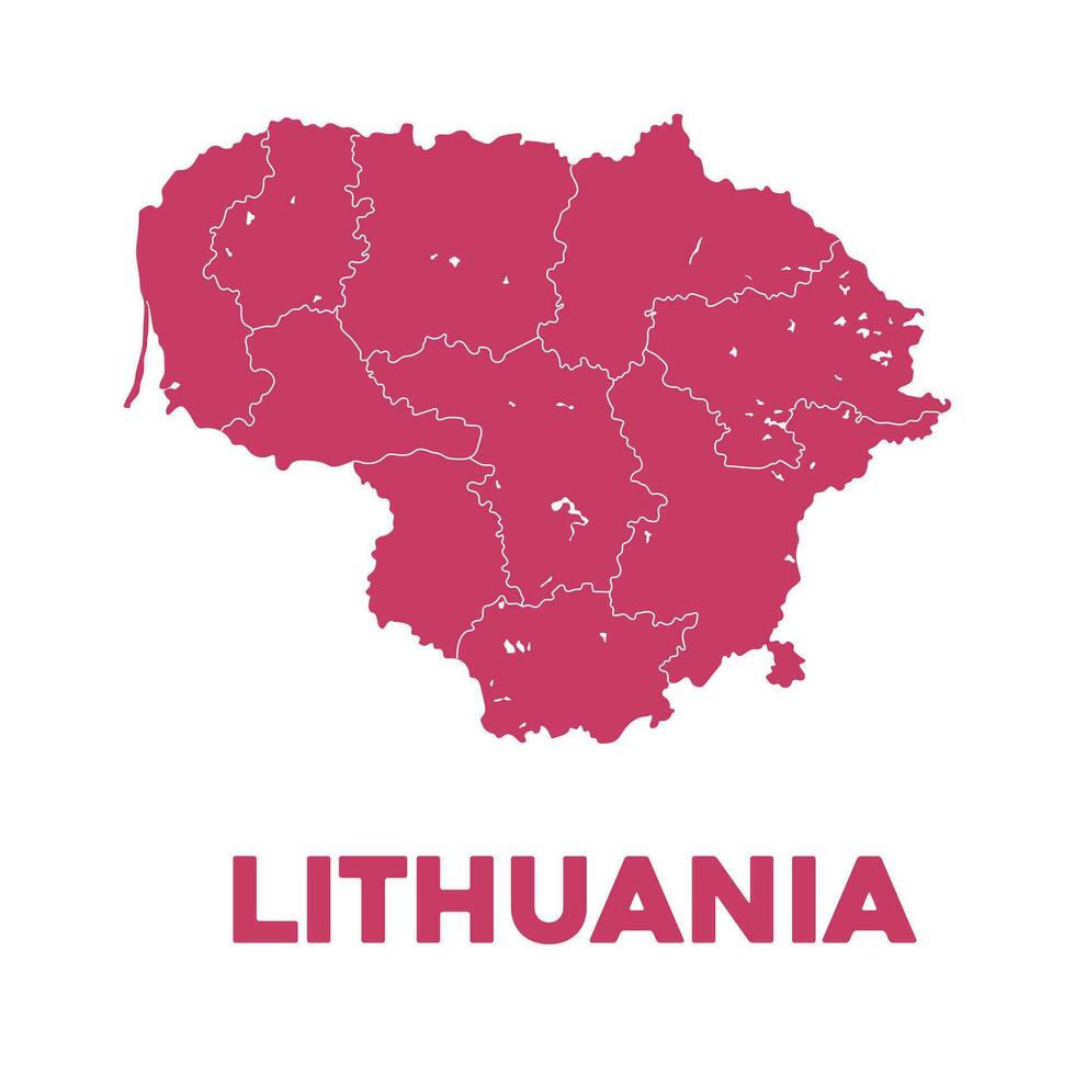 Detailed Lithuania Map vector