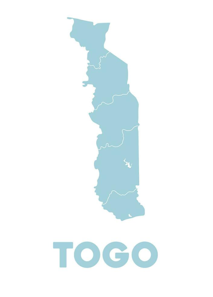 Detailed Togo Map vector