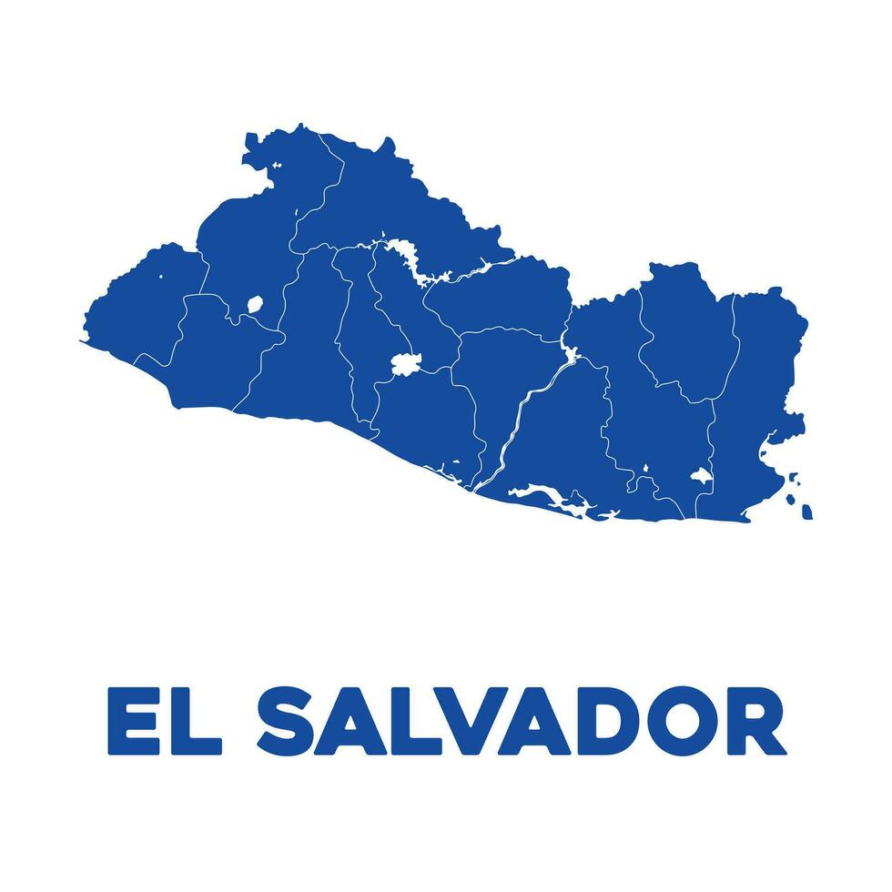 Detailed El Salvador Map vector