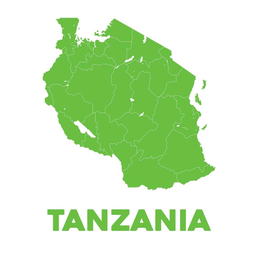 detallado Tanzania mapa vector