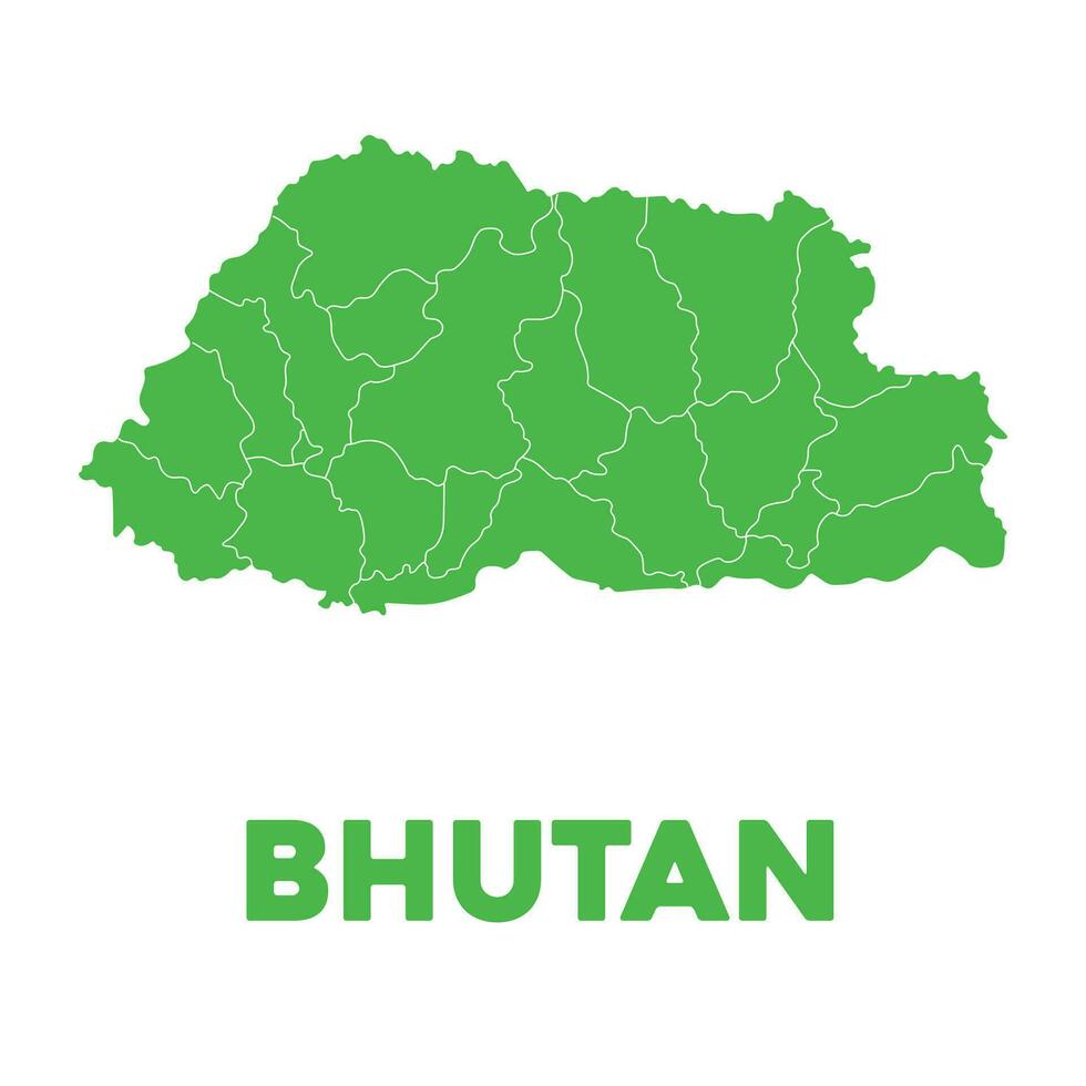 detallado Bután mapa vector