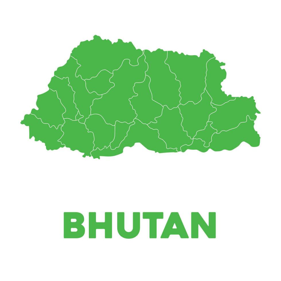 Detailed Bhutan Map vector