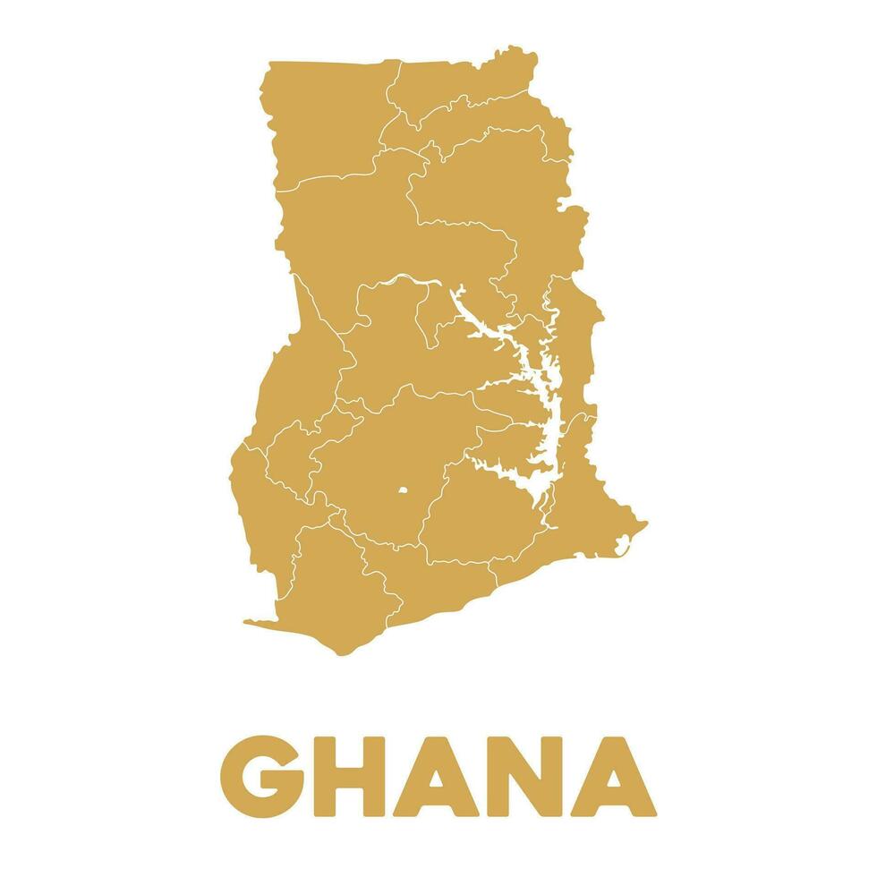 Detailed Ghana Map vector