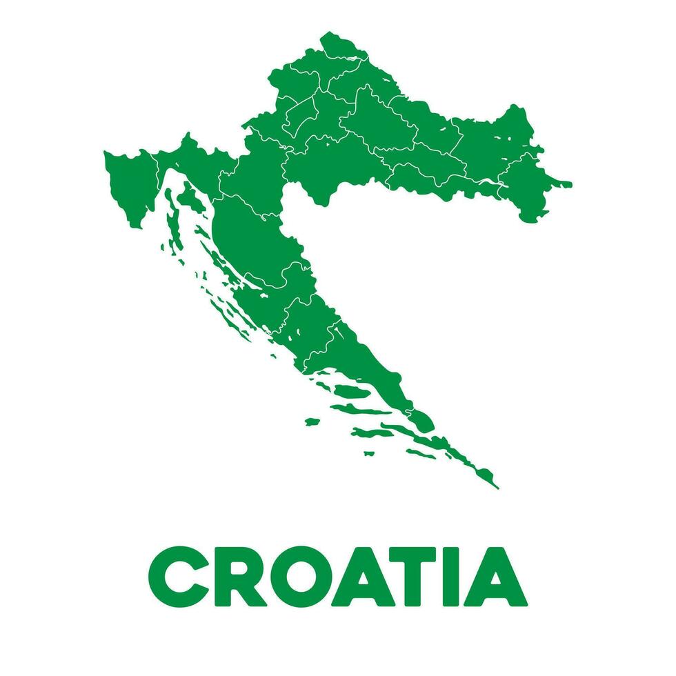 detallado Croacia mapa vector