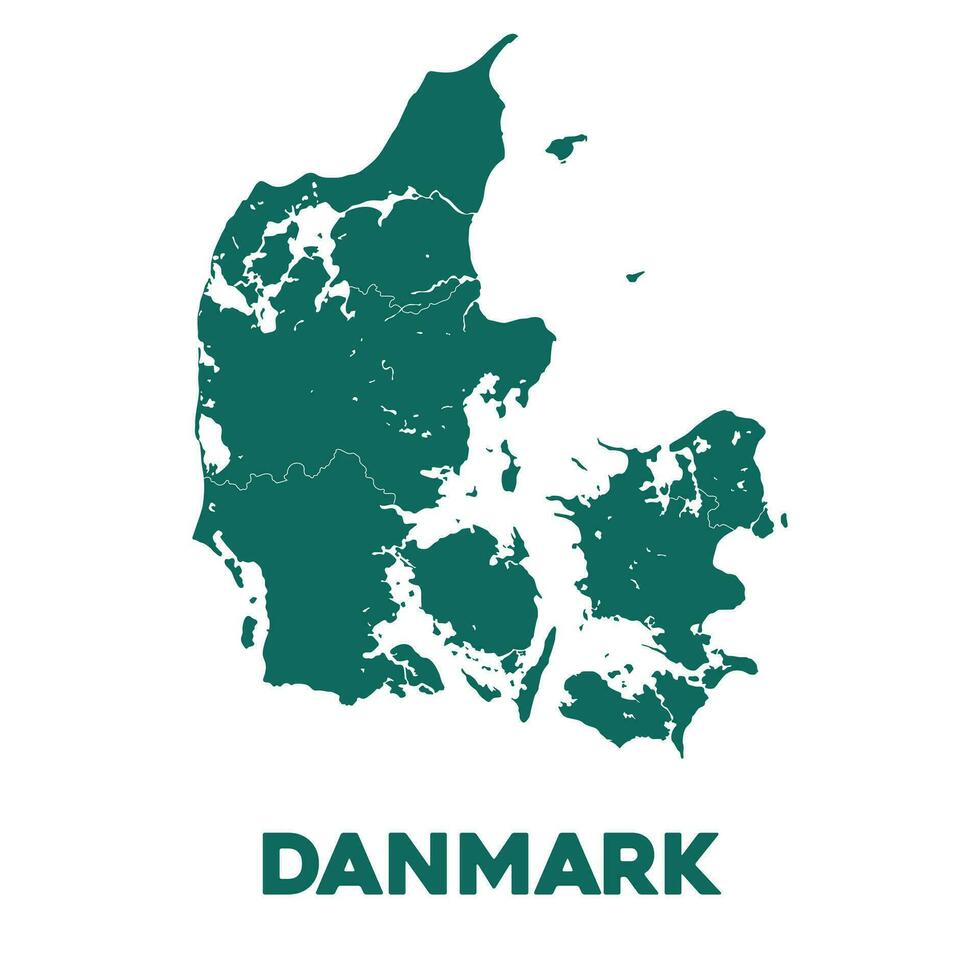 detallado danmark mapa vector