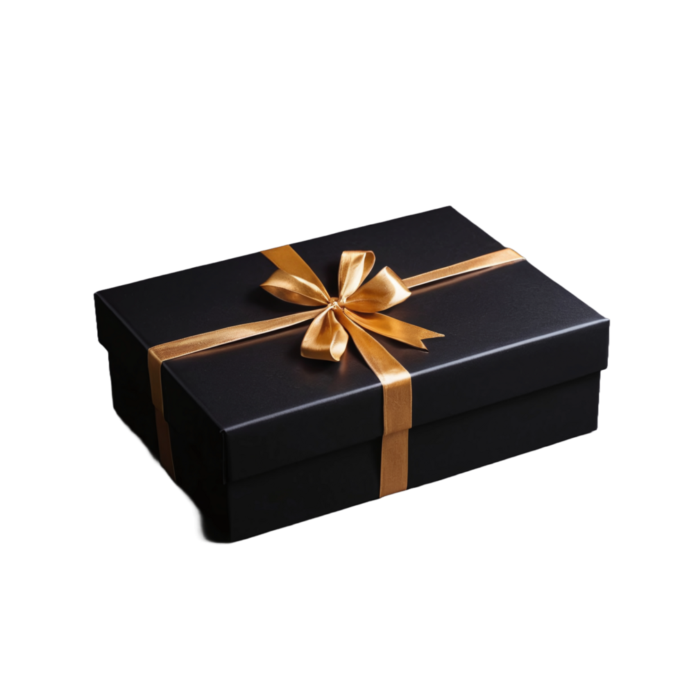 AI generated Gift box with ribbon on transparent background png
