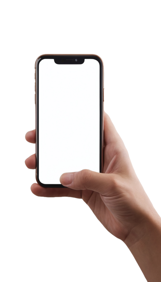 AI generated Hand holding phone isolated png