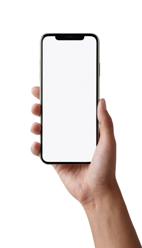 AI generated Hand holding phone isolated png