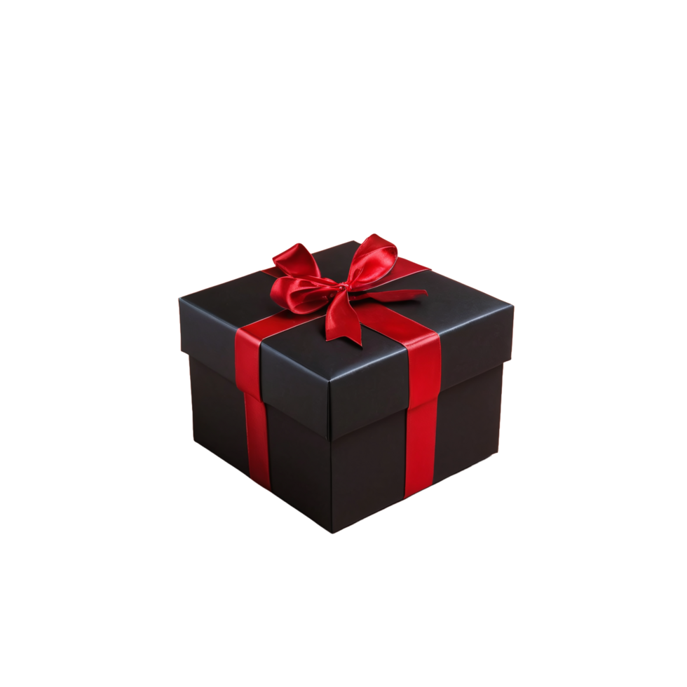 AI generated Gift box with ribbon on transparent background png