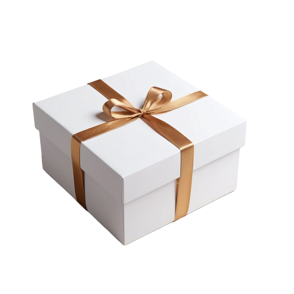 AI generated Gift box with ribbon on transparent background png