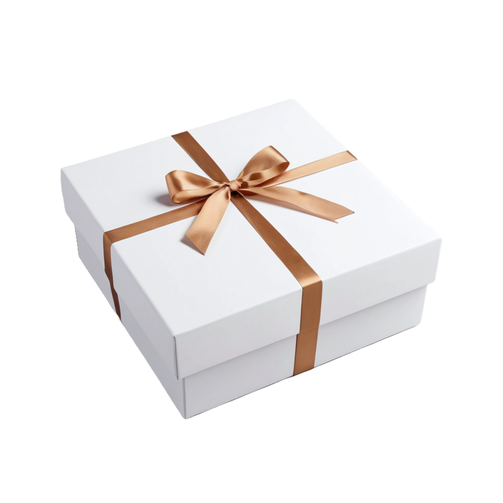 AI generated Gift box with ribbon on transparent background png