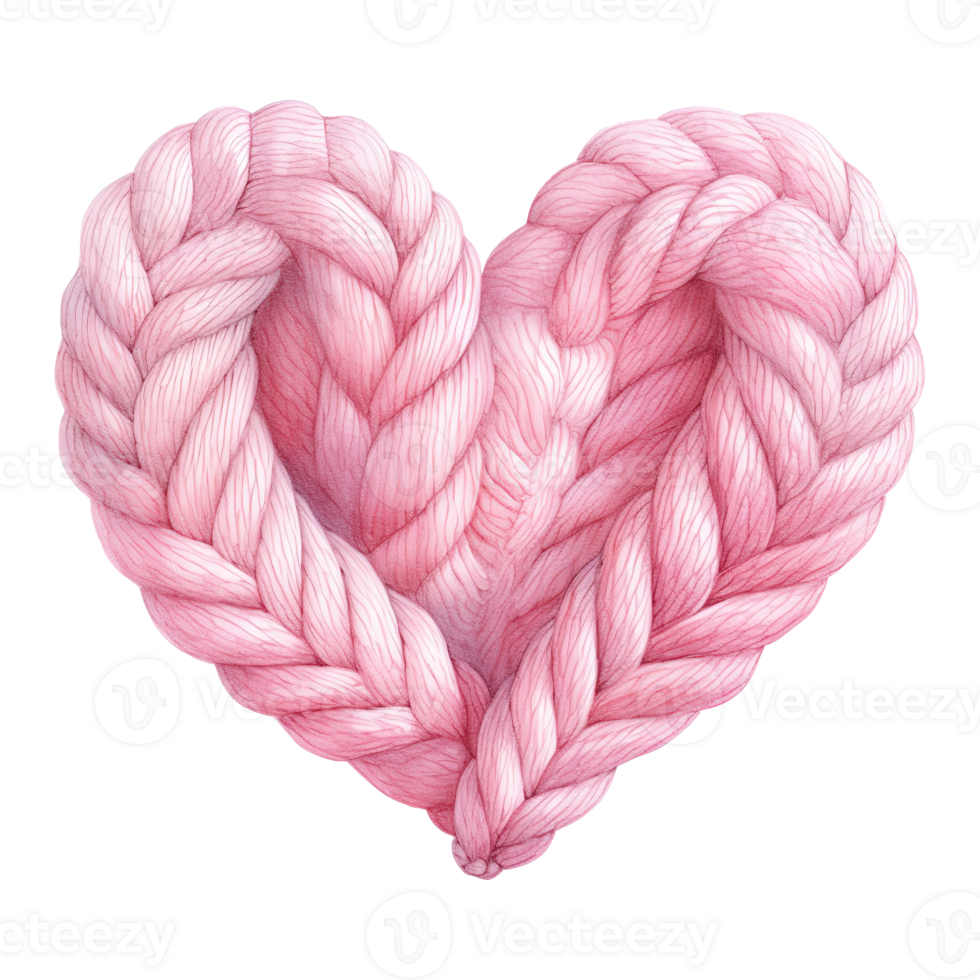 AI generated Pink Heart Shaped Yarn. AI Generated Image png