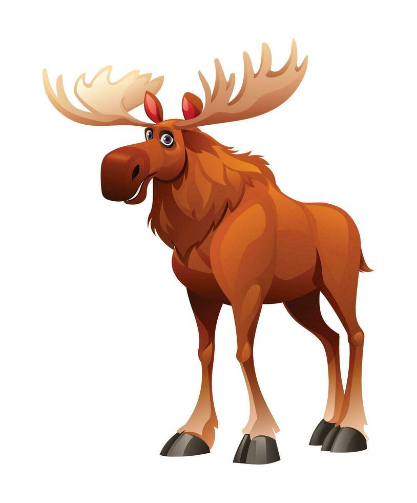 Moose cartoon illustration isolated on white background vector
